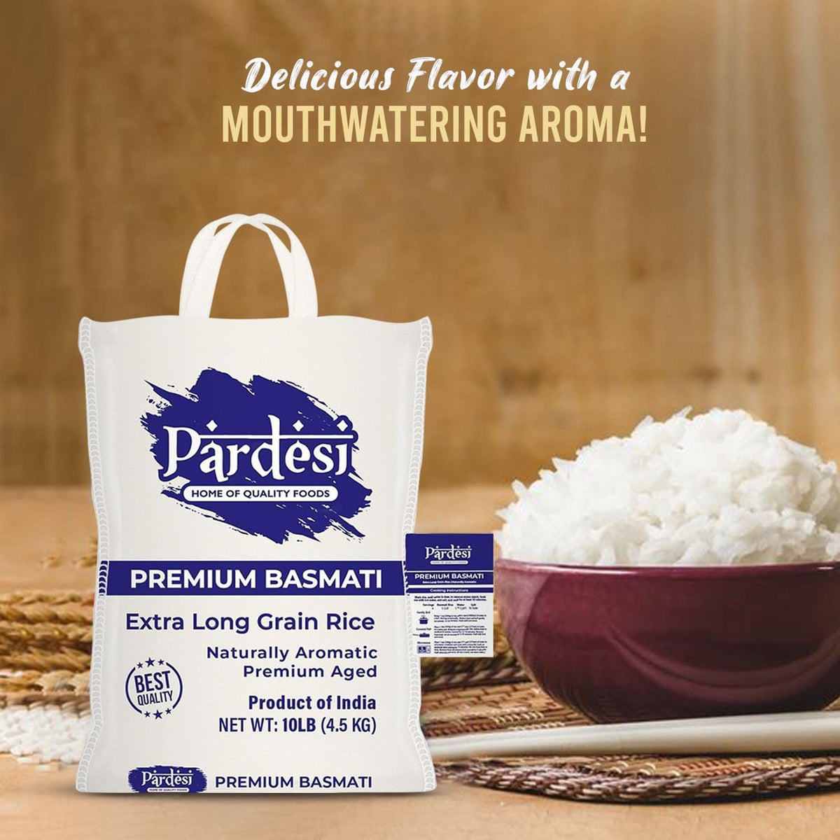 Premium Extra Long Grain Basmati Rice 4LB - Aromatic Taste - Conveinet Packaging