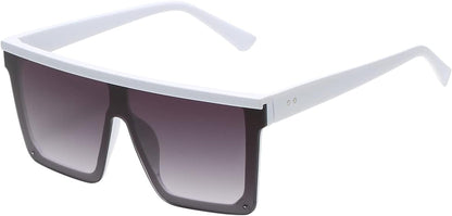 Square Oversized Sunglasses for Women Men Fashion Flat Top Big Black Frame Shades