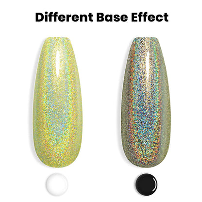 Holographic Nail Polish Light Green Gel Polish Unicorn Effect Nail Gel 7.5ML Curing Required Nail Art Colors Home Gel Manicure
