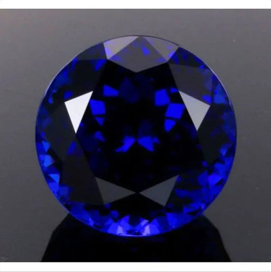 Blue Sapphire 10mm 4.58cts Round Faceted Cut Shape AAAAA VVS Loose Gemstone Edelsteine