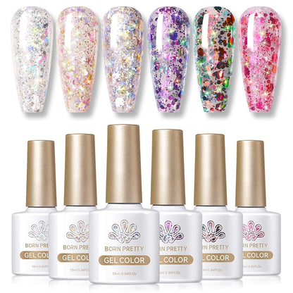 Cat Magnetic Gel Nail Polish Set Auroras 9D Cat Magnetic Eye Glitter Gel Polish Nail Art Manicure Collection Gift 6PCS