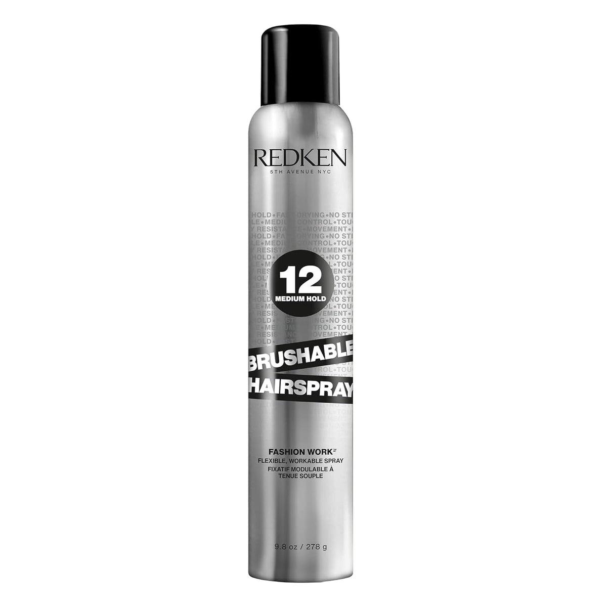 Redken Brushable Hairspray 12 for All Hair Types - Protects against Frizz and Humidity with Flexible Medium Hold with Natural Finish
