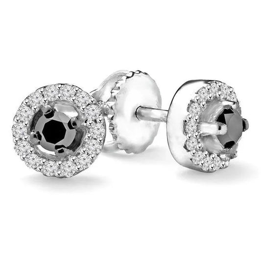 Majesty Diamonds MDR170100 0.2 CTW Round Diamond Halo Stud Earrings in 10K