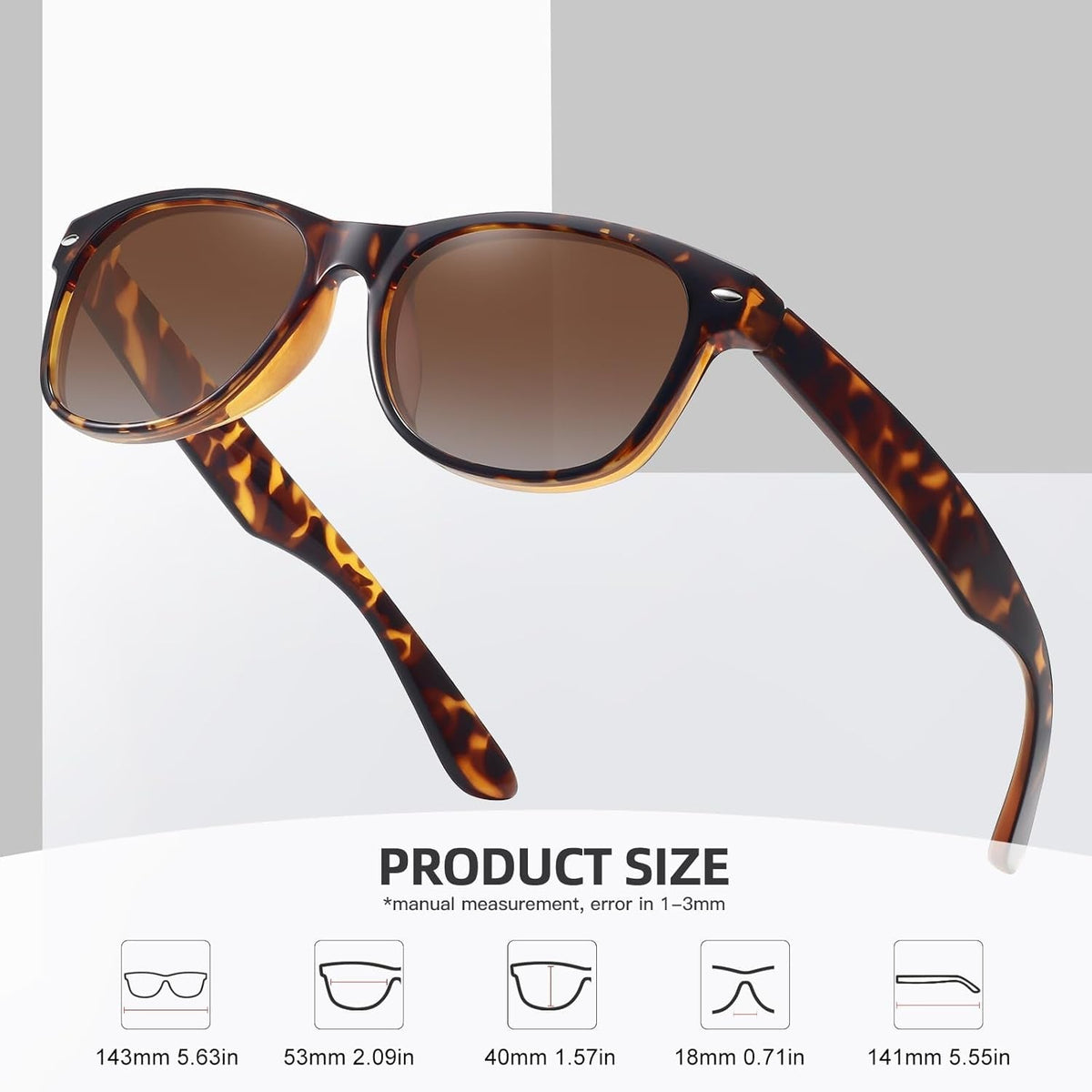 Classic Polarized Sunglasses for Women Men Trendy Retro Sun Glasses for Driving UV Protection (3 Pack)