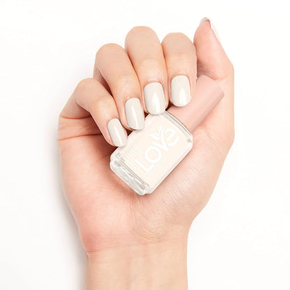 LOVE by  Nail Polish, 80% Plant-based, Salon-Quality, Vegan, White, Blessed Never Stressed, 0.46 Fl Oz