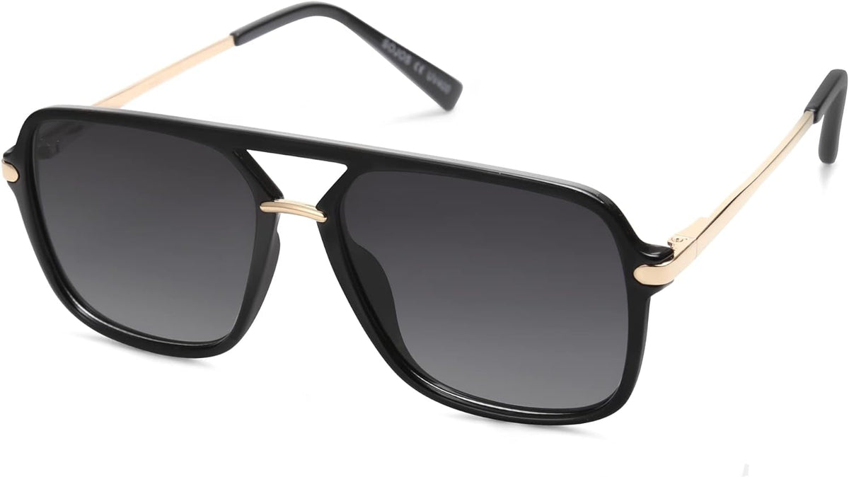 Sunglasses for Women & Men, Square, Retro, Polarized Lens, Trendy Aviator, 90s Shades