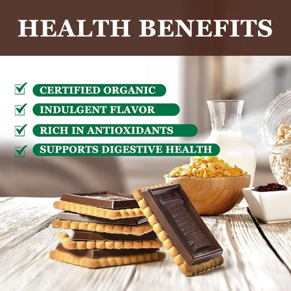 Organic Dark Chocolate Biscuits Cookies | Perfect with Coffee, Tea, or as a Snack | USDA Organic Certified - 5.29 Oz