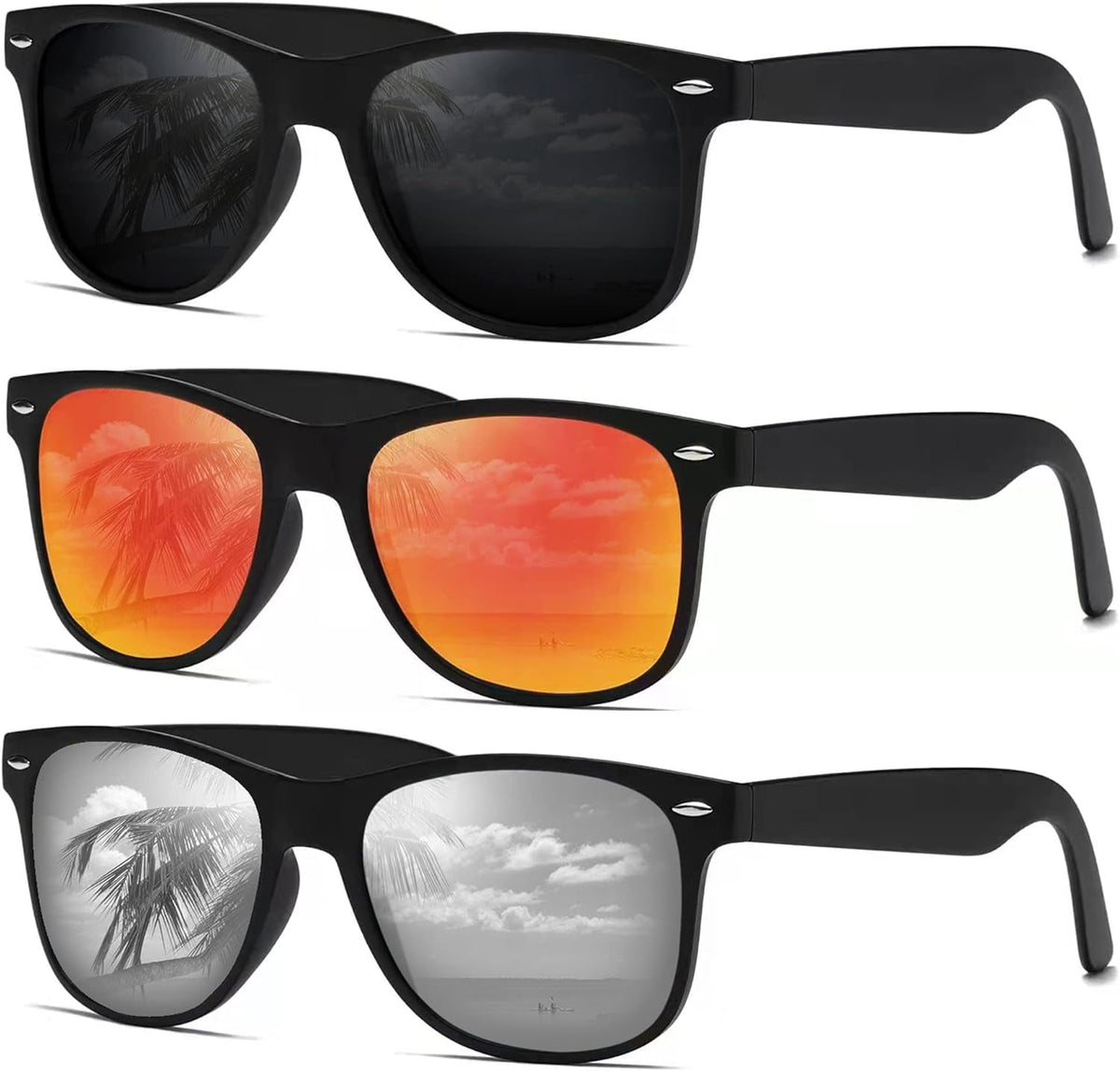 Sunglasses Men Polarized Sunglasses for Womens Trendy Retro Mirror Lens for Driving Fishing UV400 Protection