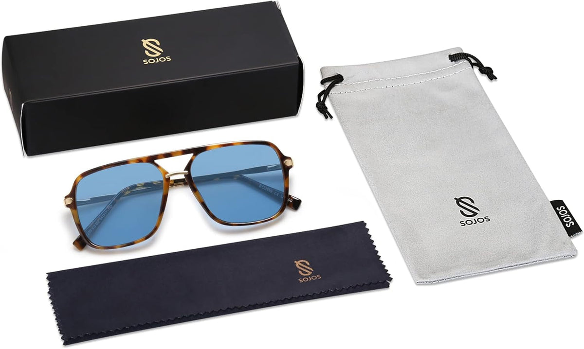 Sunglasses for Women & Men, Square, Retro, Polarized Lens, Trendy Aviator, 90S Shades