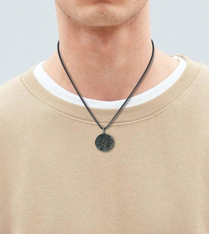 Tree of Life Necklace Black Obsidian Necklace, Stainless Steel Necklace/Nylon Cord