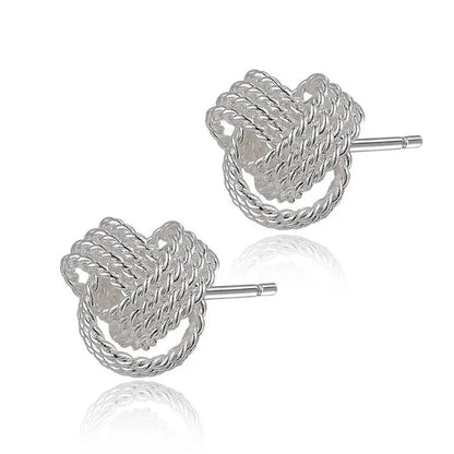 HOT! Fashion Jewelry Exquisite Women 925 Sterling Silver Jewelry Mesh Ball Stud Earrings