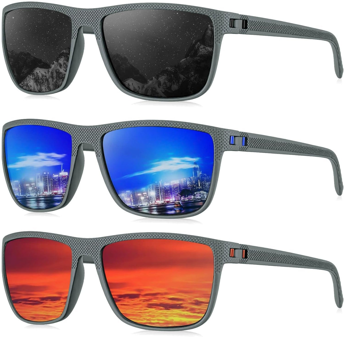 Polarized Sunglasses for Men, Lightweight Sun Glasses with UV Protection for Driving Fishing Golf
