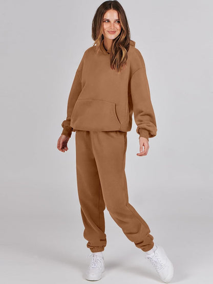 Womens 2 Piece Outfits Lounge Hoodie Oversized Sweatshirt Jogger Sweatpants Y2K Tracksuit Sweatsuit Set Fall Clothes