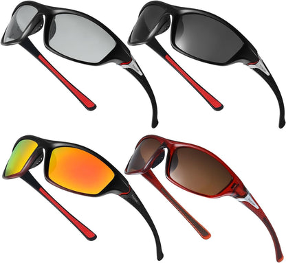 4 Pairs Men Polarized Sunglasses with UV Protection Driving Glasses Sports for Sport Outdoor Activities