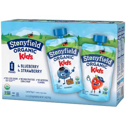 Stonyfield Organic Kids Whole Milk Yogurt Variety Pack 3.5 Oz. Pouch, 8 Ct.