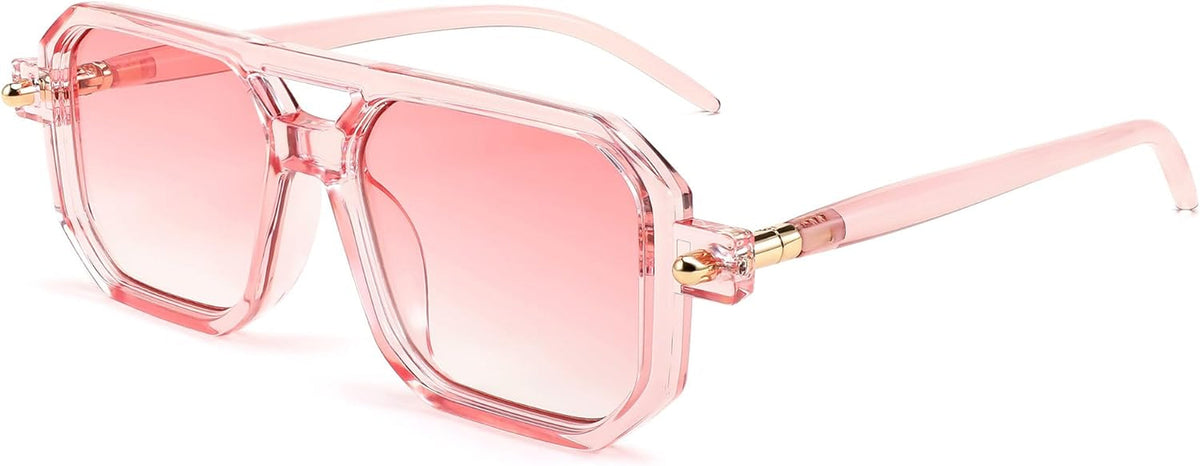 Vintage Square 70s Flat Aviator Sunglasses Women Men Classic Retro Stylish Frame UV400 Sunglasses B2622