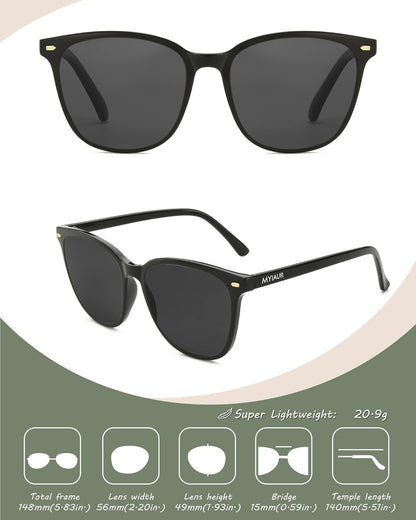 Polarized Sunglasses for Women, Square Mirrored Trendy Shades with UV Protection Reduce Glare Sun Glasses
