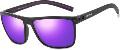 Polarized Sunglasses for Men Lightweight TR90 Frame UV400 Protection Square Sun Glasses