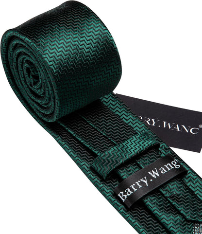 63" Mens Tie Extra Long Striped Plaid Silk Pocket Square Necktie Cufflinks Set for Wedding Business