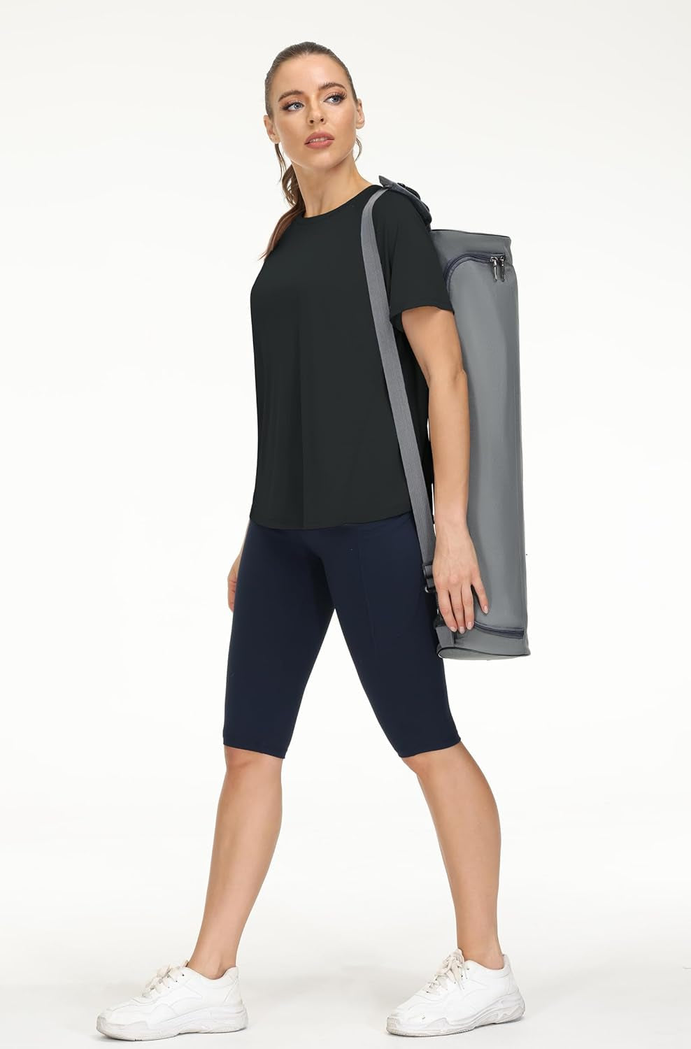 Women'S Short Sleeve Workout Shirts Breathable Yoga T-Shirts with Side Slits Athletic Tee Tops