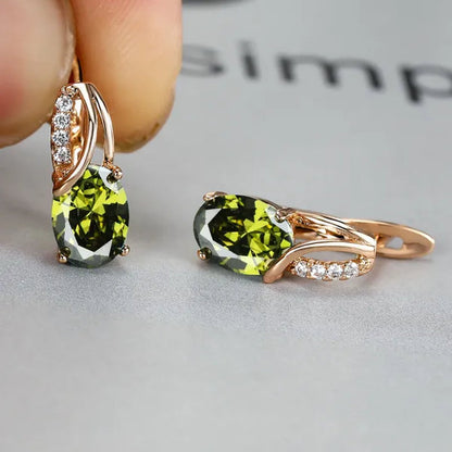 Stylish Oval Cut Aquamarine Emerald Sapphire Garnet Gemstone Hook Earrings 14K Gold Filled Multicolor Birthstone Diamond Bride Wedding Jewelry Gifts