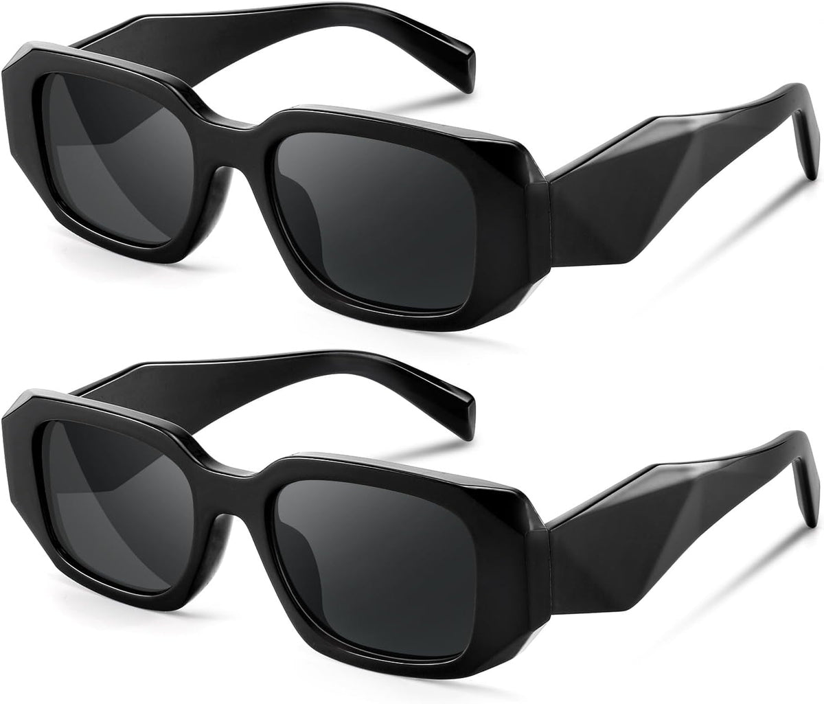 Trendy Rectangle Sunglasses for Women Men,Y2K Vintage Retro 90s Aesthetic Cool Driving Sunglasses