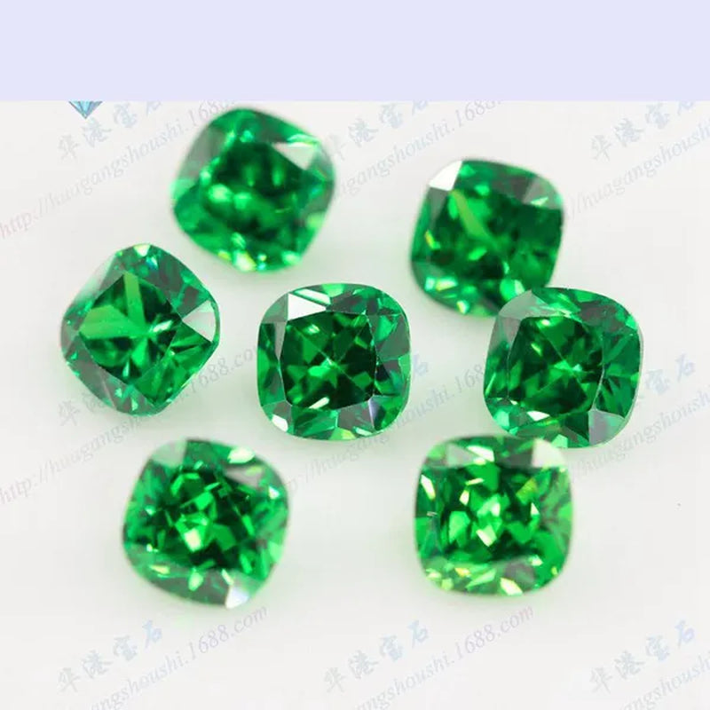 Natural Colombia Emerald Corundum Spinel Square Shapes Jewelry Diy Green Gem AAAAA
