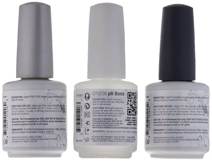 Gelish Terrific Trio Essentials 15 Milliliter Basic Care Soak off Manicure Gel Nail Polish Kit with Foundation, Ph Bond and Top It off Gel