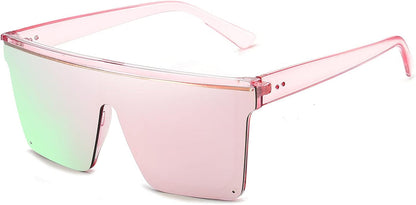 Square Oversized Sunglasses for Women Men Fashion Flat Top Big Black Frame Shades