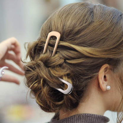 [2 Pack]  U-Shape Hairpins, Bride Hair Accessories Hair Pins Clip Vintage Hair Stick,Hairstyle Chignon for Women Girls-Gold