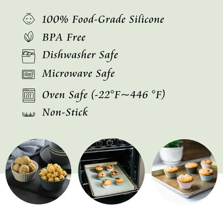 12/24PCS Silicone Cake Mold Round Muffin Cupcake Baking Molds Reusable DIY Cake Decorating Silicon Mould Tools Baking Accessories