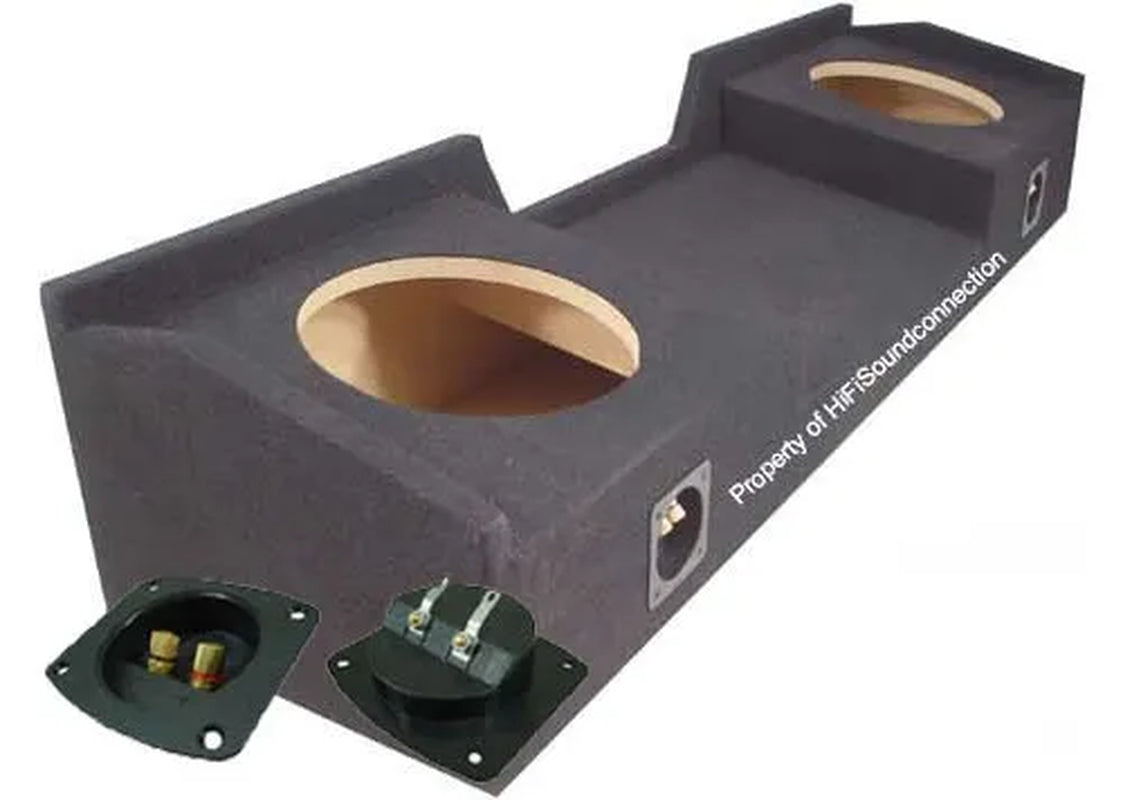 Compatible with Nissan Titan King or Crew Cab Truck 2004-2015 Dual 12" Subwoofer Sub Box Speaker Enclosure