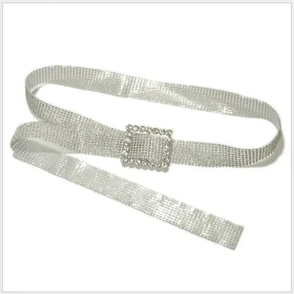 Brilliant Women's Belt Waist Chain Full Diamond Rhinestone Crystal Belt Luxury Large Party Silver Waist Belt
