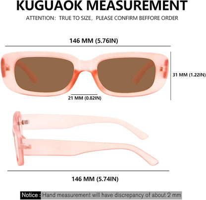 Retro Rectangle Sunglasses Women and Men Vintage Small Square Sun Glasses UV Protection Glasse