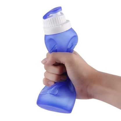 Silicone sports water bottle can be folded silicone water bag convenient travel water cup outdoor folding water bottle