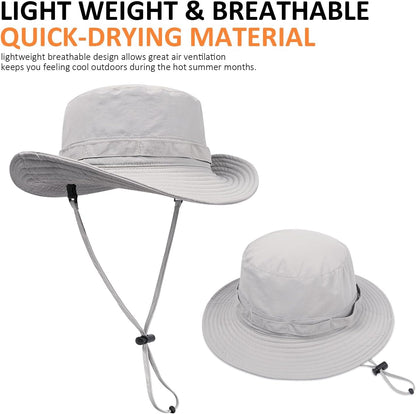 Outdoor Quick-Drying Sun Hat for Men, Summer Man Foldable Sun Protection Wide Brim Sun Hats Bucket Hats Beach Hat UPF 50+
