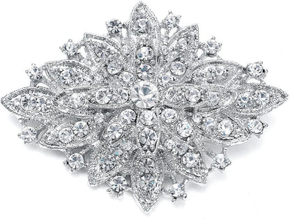 Vintage Wedding Jewelry Crystal Bridal Brooch Pin for Brides, Bridesmaids, Mother of the Bride
