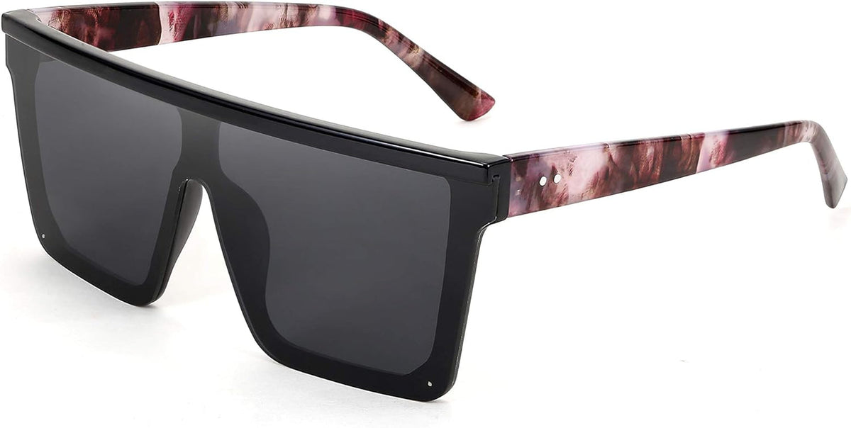 Oversized Sunglasses Mens Womens Flat Top Square Trendy Visor Shades UV400 B2470