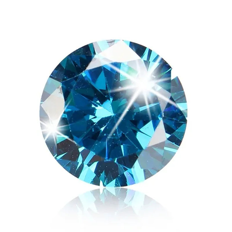 Unheated 6.22CT 10mm Sea Blue Sapphire Round Loose Gemstone Ring Earring Jewelry Diy jewelry making