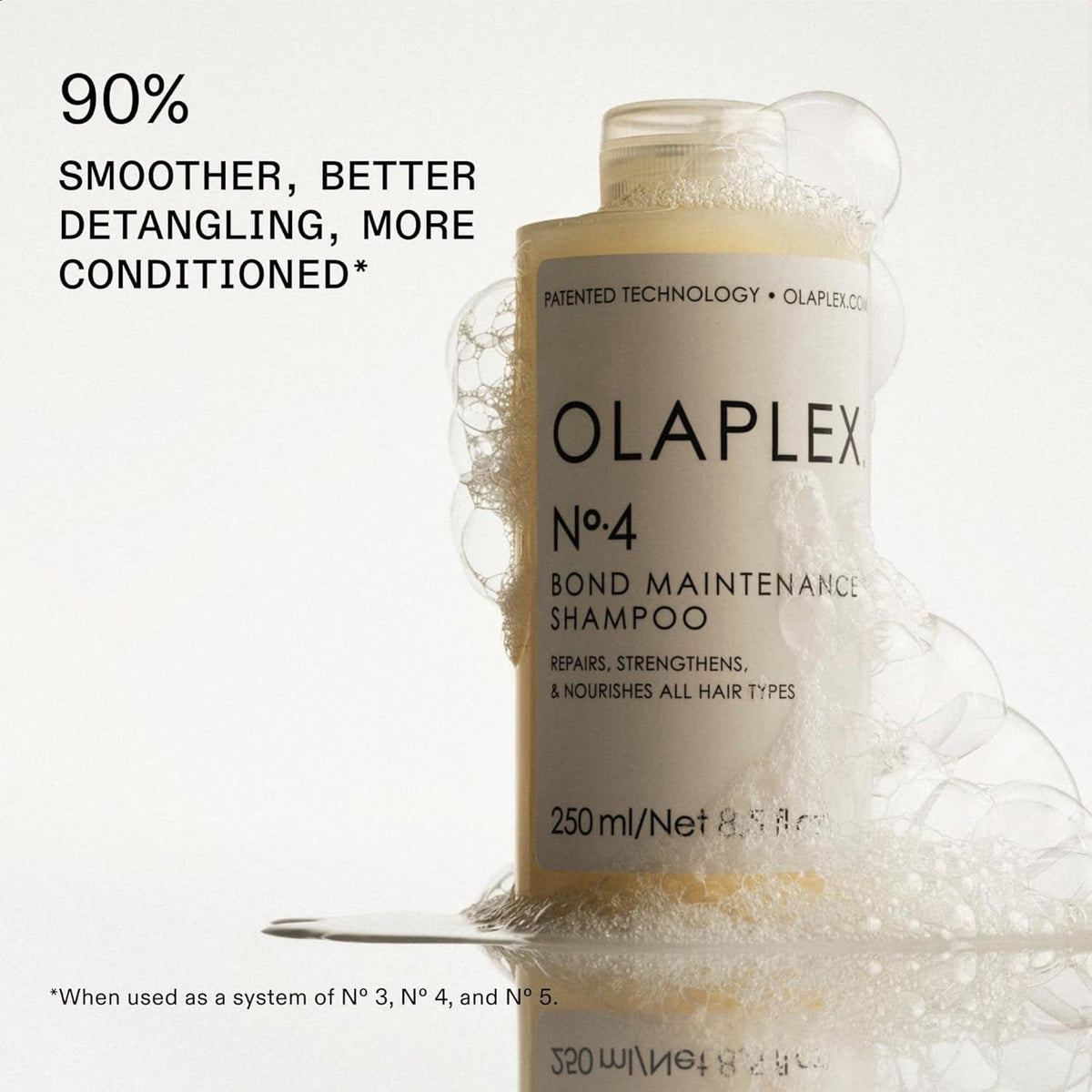 No. 4 Bond Maintenance Shampoo, Repairs, Strengthens, & Nourishes All Hair Types, Adds Shine & Leaves Hair Feeling Soft, 8.5 Fl Oz