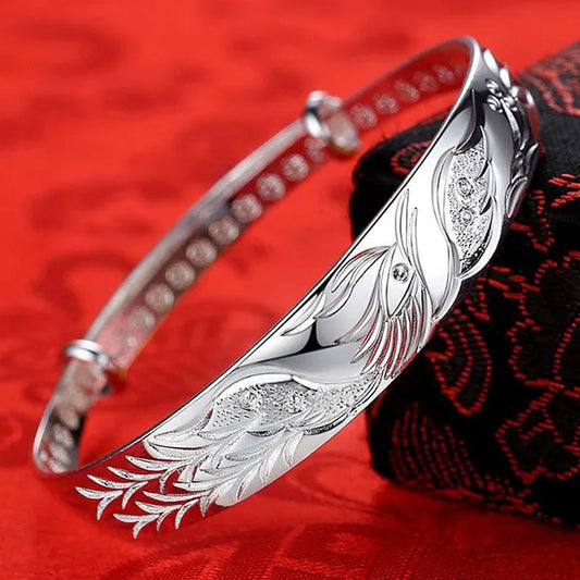 Fashion 925 Silver Noble Phoenix Bracelets Bangles for Women Gifts Classic Party Wedding Jewelry Gifts