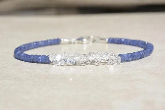 Sapphire Bracelet Natural Blue Sapphires Sapphire Birthstone Bracelet Beaded Bracelet