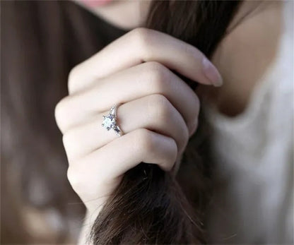 2016 Brand Female Fashion ring 1ct Cz diamond ring 925 Sterling Silver ring Engagement Wedding Band Ring for Women finger ring  RW1219