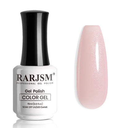 Nude Hot Pink Iridescent Gel Nail Polish Sheer Bright Neon Pink Glitter Jelly Gel Polish Neutral Shimmery Summer Color Sparkle Rainbow Pigment Gel 15ml Soak off Cured Need for Home Salon DIY