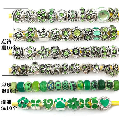 40/80pcs Fashion bracelet 925 Sterling Silver large hole beaded isolation beads Crystal bead DIY jewelry accessories.