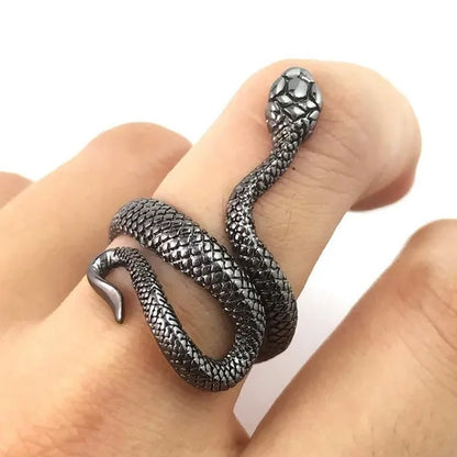 12/8/5/2/1Pcs: Lnnovative snake ring, movable mouth ring, Old gold, old silver, rose gold, gold, gun black，silver,6colors to choose from