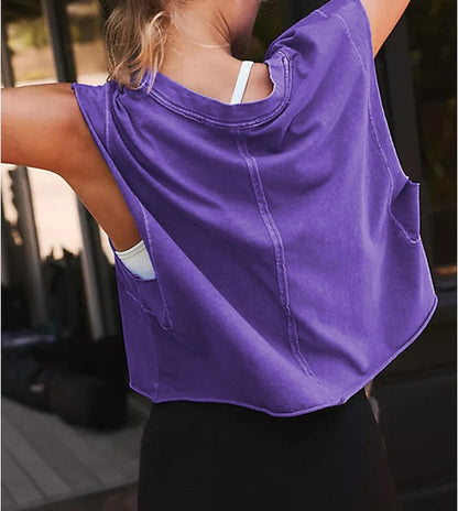Oversized Tank Top for Women Sleeveless Athletic Cropped Activewear Workout Yoga Gym Tops