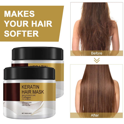 Collagen Deep Repair Mask - Argan Oil Conditioning Treatment for Damaged, Curly or Straight, Thin Fine Hair 3.52 Oz 100Ml (2 Pack)