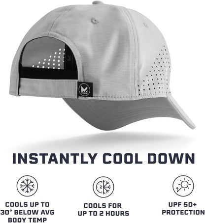 Cooling Vented Performance Hat Unisex One Size Cap for Workouts, Golf & Running, Sweat & Water Activated Technology