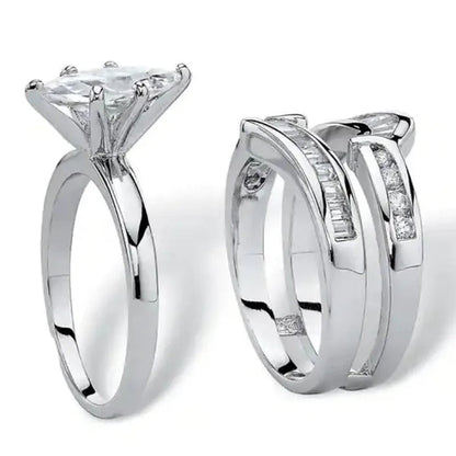 Trendy Bridal Wedding Rings 3 Pcs/set Marquise Cut Cubic Zirconia Diamond Rings for Women Engagement Proposal Gift Jewelry
